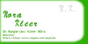 nora kleer business card